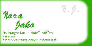 nora jako business card